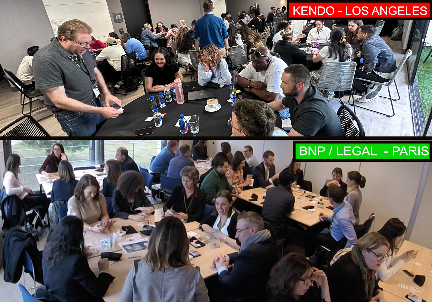 People at a concert facing the stage with various colours of paint powder in the air